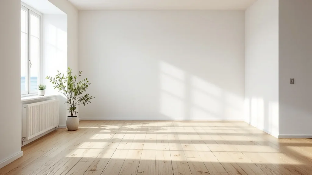 Pièce vidée et balayée après un débarras de maison à Plouha